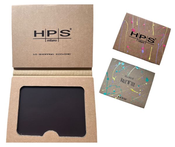 Eco-Palette vuota con base magnetica aperta in crema.  Leggera, maneggevole e decorata in 3 varianti di colori ideati da Vale'n'Tee  è perfetta anche per uso professionale.