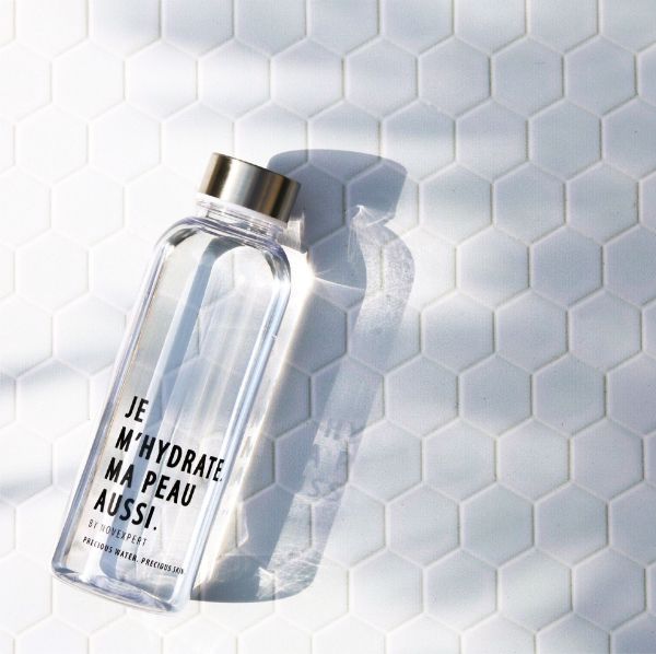 BOTTIGLIA IN VETRO “JE M’HYDRATE” di Novexpert